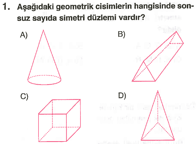 Matematik 8 sınıf geometrik cisimler test çözümü